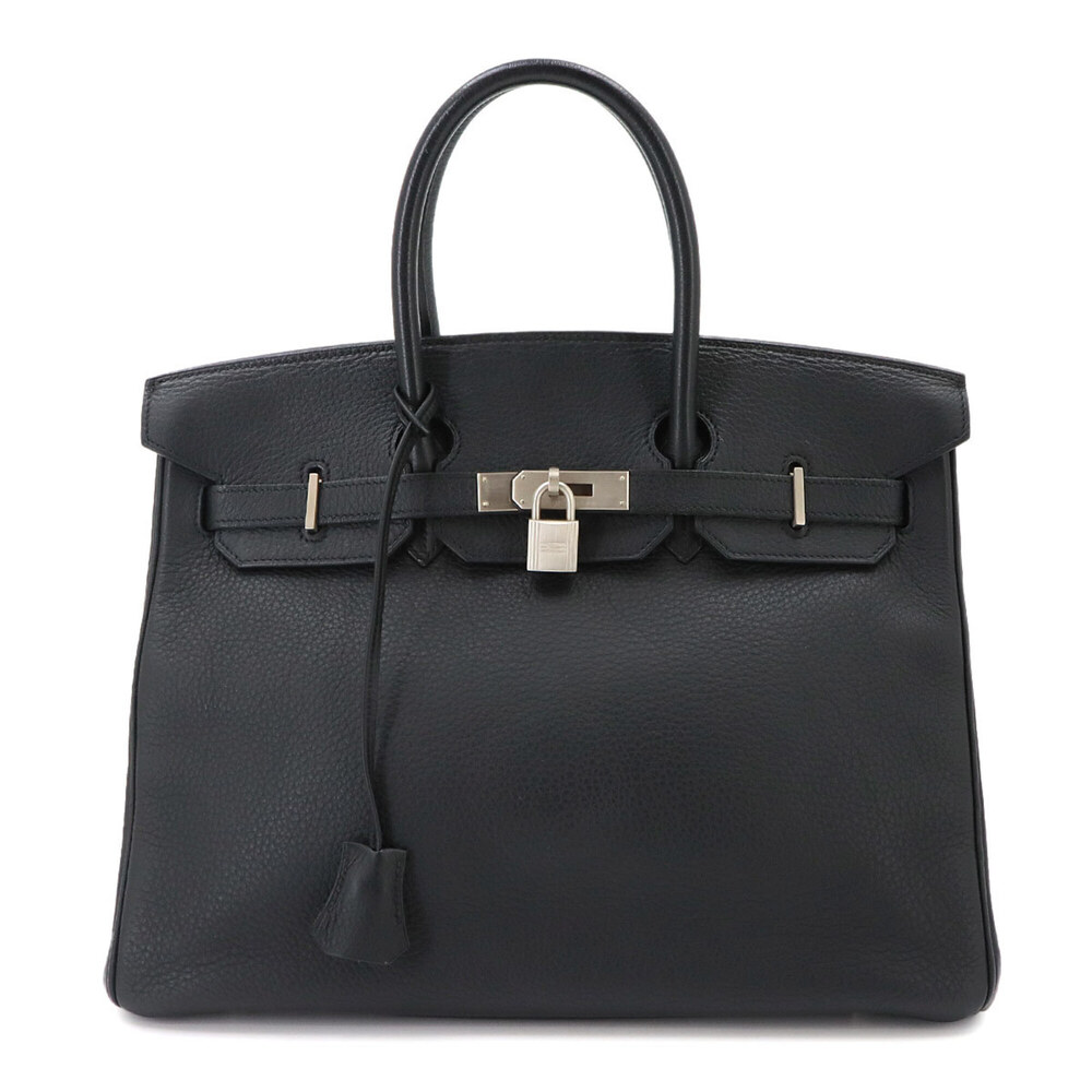 Hermes Birkin 35 Togo Black Handbag □D Stamp Matte Silver Hardware